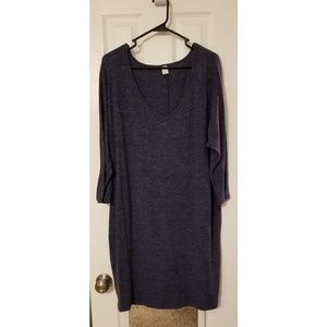 Navy blue 3/4 sleeve sweater dress